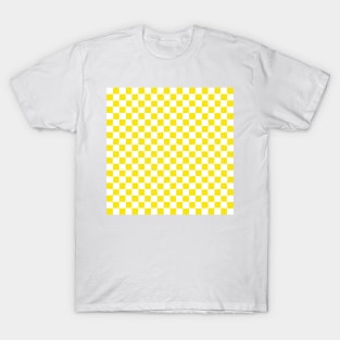 Wonky Checkerboard, White and Yellow T-Shirt